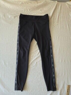 RVCA Black Athletic Leggings with Side Logo Tape Medium